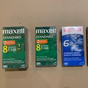 5 Blank VHS Tapes New And Sealed – Vintage Maxell + Fuji